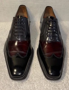 Mezlan Kendall Dress Shoes Size 9 M Dark Burgundy , Black,gray Leather - Picture 1 of 13