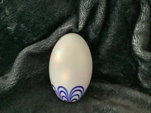 Art Glass Paperweight Swirling Colbolt Blue & White - Picture 1 of 4