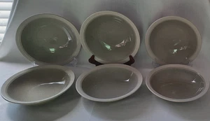 Set of 6 Mikasa Stone Craft MESA VERDE CF402 Green 8" Rimmed Salad Soup Bowls - Picture 1 of 15