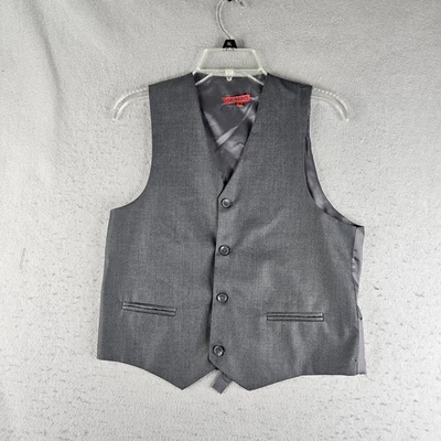 Colete Gioberti Meninos 16 Vestido Cinza Terno Formal Colete Ajustável Mistura Poli - Imagem 1 de 4