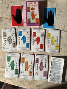 Jeu de la Main Palmistry Fortune Telling Cards Grimaud French Vintage Set + Book - Picture 1 of 13