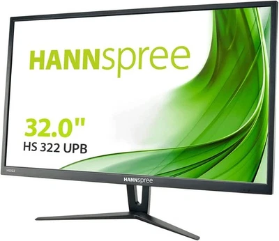 Hannspree HS322UPB 32" Quad HD LED Monitor Black speakers HDMi DP WQHD  - Image 1 of 4