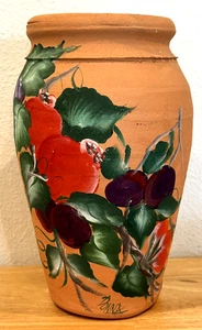 Vintage Rare HTF Hewells Pottery Terracotta 11" Planter Vase Signed "Donna" - Picture 1 of 12