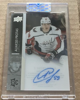 Aliaksei Protas 21-22 Upper Deck Clear Cut Rookie On Card Autograph (Sealed) - Image 1 of 2