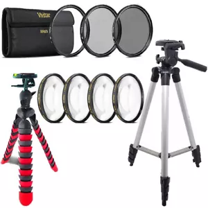 52mm Macro Filter + UV CPL ND + Flexible Tripod for Nikon D3300 D3100 D5300 - Picture 1 of 5
