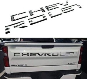 3D Raised Back FLAG Tailgate letters For Chevrolet Silverado 2019 2020 Rear - Picture 1 of 6
