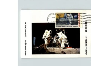 C-76 MOON LANDING stamp on APOLLO 12 card, Houston, Texas cancel - Picture 1 of 1