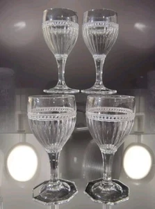 Raro Juego de 4 copas flautas de champán coloniales de lujo de vidrio imperial de 1920  - Imagen 1 de 19