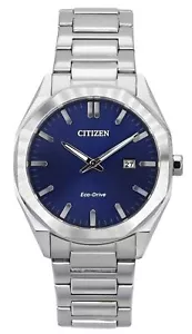 Citizen Eco-Drive Stainless Steel Dark Blue Dial BM7600-81L 100M Men's Watch - Picture 1 of 4