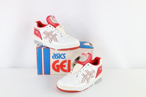 Scarpe sneakers NOS vintage anni 90 Asics uomo 8 Spell Out Gel Extreme bianco rosso COME SONO
