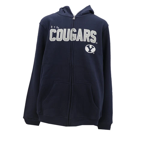 BYU Cougars Official NCAA Kids Youth Size Full Zip Hooded Sweatshirt New Tags Cover