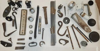 LOT SALE#113 48 ANTIQUE/VINTAGE metal PARTS-ALUM., IRON, STEEL, GALVANIZED, ETC, - Image 1 of 4