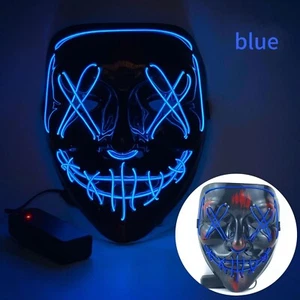 Halloween LED Mask Glow In Dark Party Light Up Mask - Picture 1 of 4
