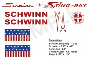 SCHWINN STINGRAY WATER SLIDE DECAL - AMERICAN - Picture 1 of 1