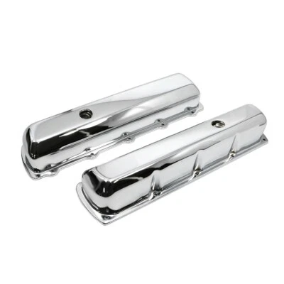 1964-1980 Oldsmobile 350 455 Chrome Steel Tall Valve Covers - 330 400 425 V8 - Image 1 of 3
