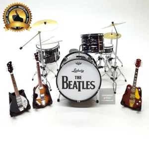 Miniature Beatles Instrument Set Accurate Reproduction of Guitars & Ludwig Drums - Picture 1 of 8
