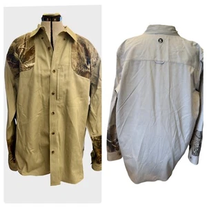 Gander Mountain Guide Series Real Tree Shirt Men XL Hunting Shooting Camo Khaki - Picture 1 of 12