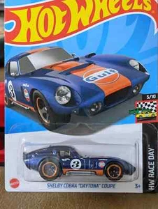 Hot Wheels 2024 Shelby Cobra "Daytona" Coupe Race Day 5/10 Blue GULF - Picture 1 of 1