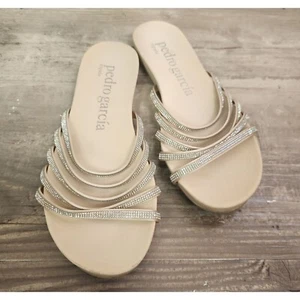 Pedro Garcia Damen Gr. 36,5/6,5 Satin & Strass Slipper Sandalen - Bild 1 von 8