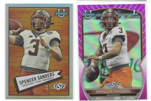 2x Spencer Sanders NCAA Parallel and Insert Card Lot - Oklahoma State Cowboys! - Picture 1 of 1