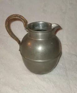 Antique L. H. Vaughan Rattan & Pewter Pitcher - Picture 1 of 6