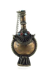 Hip Flask Tibetan IN Perfume Copper Beads Tibet Nepal 6.4cm Promo 615 Gn - Picture 1 of 1