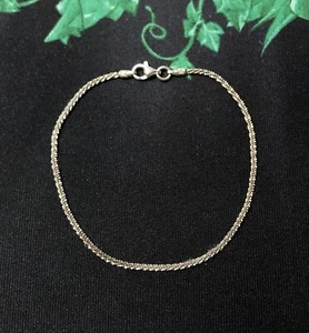 Sterling Silver Chain Bracelet FAS 925 Italy 7" Petite Woven Links EUC - Picture 1 of 6