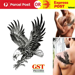 up to5x Waterproof Temporary Fake Tattoo Sticker Body Art Black Bird Eagle Wings - Picture 1 of 5