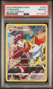 2022 Pokemon SWSH Silver Tempest #TG01 Braixen Full Art PSA 10 Gem Mint W Serena - Picture 1 of 2