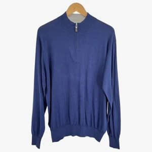 Suéter Peter Millar Para Hombre Corona Suave Algodón/Seda 1/4 Cremallera L ($168) - Imagen 1 de 6
