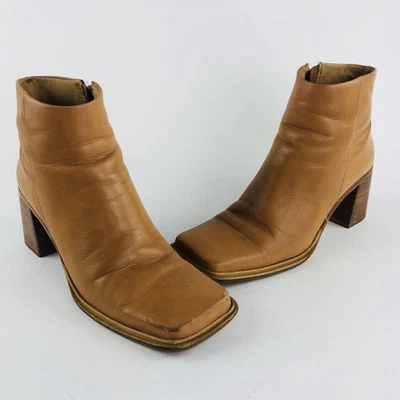 Botas de tacón de cuero Hillard & Hanson Webster para mujer con cierre de cremallera talla 6,5  Foto 1 de 4