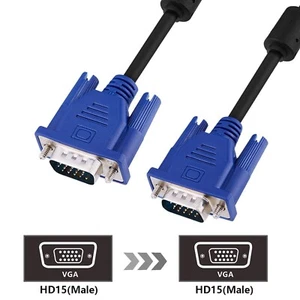 VGA SVGA Cable Male To Male 15-Pin Video Monitor Cord 5FT for DVR PC MAC Laptop - Picture 1 of 2