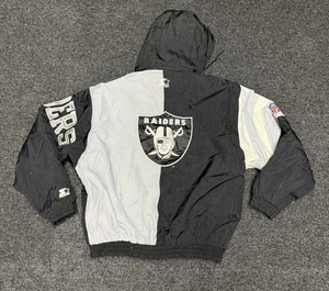 Vintage 90s Starter Oakland Raiders Zip Jacket Mens X-Large - Picture 1 of 3