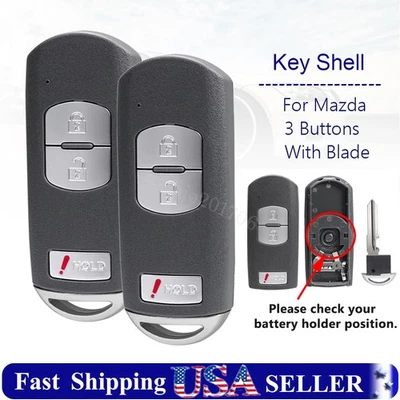 2 para Mazda CX-5 3 CX-3 CX-9 velocidade 3 controle remoto chaveiro estojo 3B WAZSKE13D01 - Imagem 1 de 4
