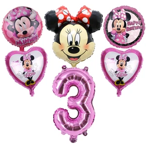 Minnie Mouse 3. Geburtstag Party Luftballons Set Rosa Folienballons - Bild 1 von 5
