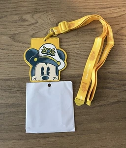 Disney Cruise Line Náufrago Club Dorado Capitán Mickey Cordón Soporte de Identificación NUEVO - Imagen 1 de 3
