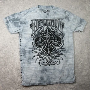 Affliction Hemd Herren Large grau Färbung Fast Cast Fleur Kurzarm Grafik MMA - Bild 1 von 10