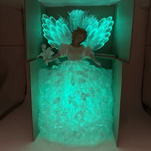 Farbwechsel Glasfaser Perlen Eiskleid Engel 10" groß Figur NEU - Bild 1 von 9