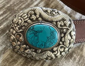 TIBETAN NEPALESE HANDMADE Belt And BUCKLE TIBET NEPAL - Picture 1 of 4