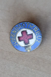 Vintage enamel Jugendrotkreuz FDJ Red Cross Medical brooch pin badge - Picture 1 of 2