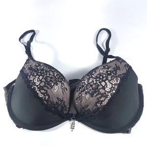 Reggiseno Victoria's Secret 34C nero gioiello imbottito demi pizzo spedizione gratuita  - Foto 1 di 7