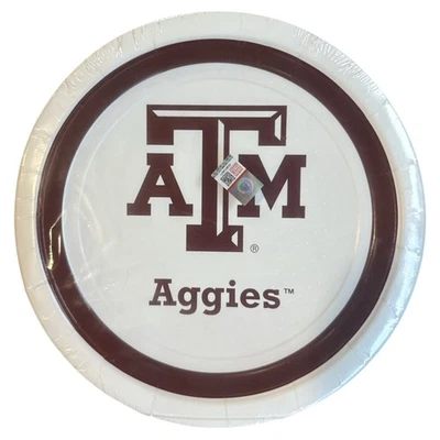 Texas A&M Aggies NCAA University College Sports Party 9" Paper Dinner Plates - Image 1 of 3