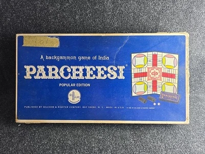 VINTAGE 1964 PARCHEESI BOARD GAME ORIGINAL COMPLETE SELCHOW & RICHTER RARE - Image 1 of 4