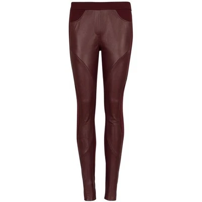 TED BAKER Foiy Burgundy Oxblood Leather Panel Trousers RP$325 Size 1 / 8AU / 4US - Image 1 of 4