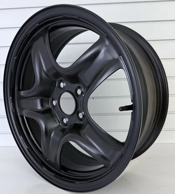 CHEVY MALIBU SATURN AURA PONTIAC G6 17X7 BLACK 5 SPOKE STEEL WHEEL RIM 8075 - Image 1 of 4