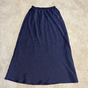 Eileen Fisher Skirt Size L Purple Silk Linen Blend Elastic Waist Luxe Lagenlook - Picture 1 of 5