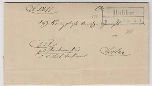 Carta de servicio ferroviario DR rara azul R2 Ratibor Racibórz Alta Silesia 1885 - Imagen 1 de 2