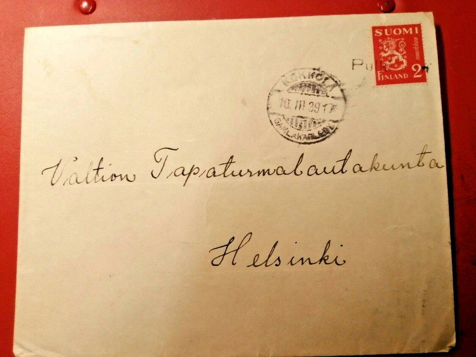 Finlandia*Carta*con matasellos de línea - Pulkkinen 10.3.1939 *MIRA  Foto 1 de 1