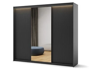 Schwebetürenschrank TREND TZ-02 Schrank 250 cm Kleiderschrank Lamellenschrank - Bild 1 von 6