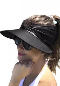 Womens Sun Visor Hat Wide Brim Summer UPF 50+ UV Protection Beach Sport Cap NWT - Picture 1 of 7